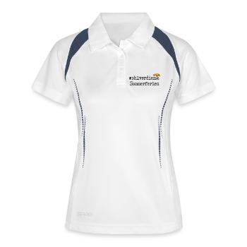 Wohlverdiente Sommerferien - Frauen Polo atmungsaktiv - Weiß/Navy - Vorne