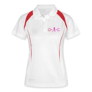 Idée de cadeau pour la course à pied pour un amateur de course - Polo respirant Femme - blanc/marine - Devant