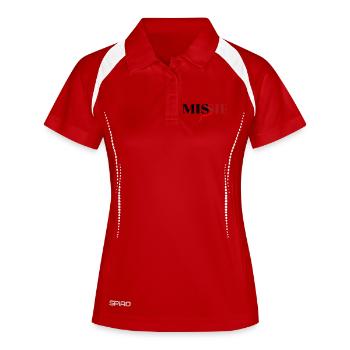 Zartes Design erfordert ein Bild - Frauen Polo atmungsaktiv - Weiß/Navy - Vorne