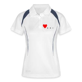 Cœur à trois points – Conception de symboles - Polo respirant Femme - blanc/marine - Devant