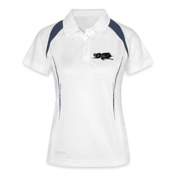 Nashornkäfer - Frauen Polo atmungsaktiv - Weiß/Navy - Vorne