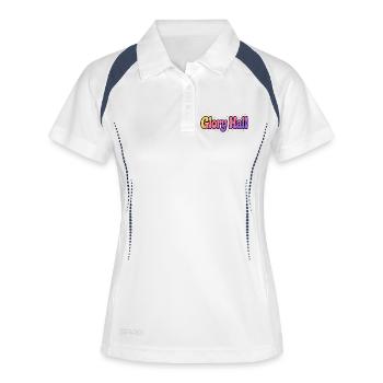 Glory Hall Psychedelisches Leuchten - Frauen Polo atmungsaktiv - Weiß/Navy - Vorne