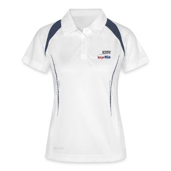 Echtes Schaumburger Mädel Niedersachsen - Frauen Polo atmungsaktiv - Weiß/Navy - Vorne