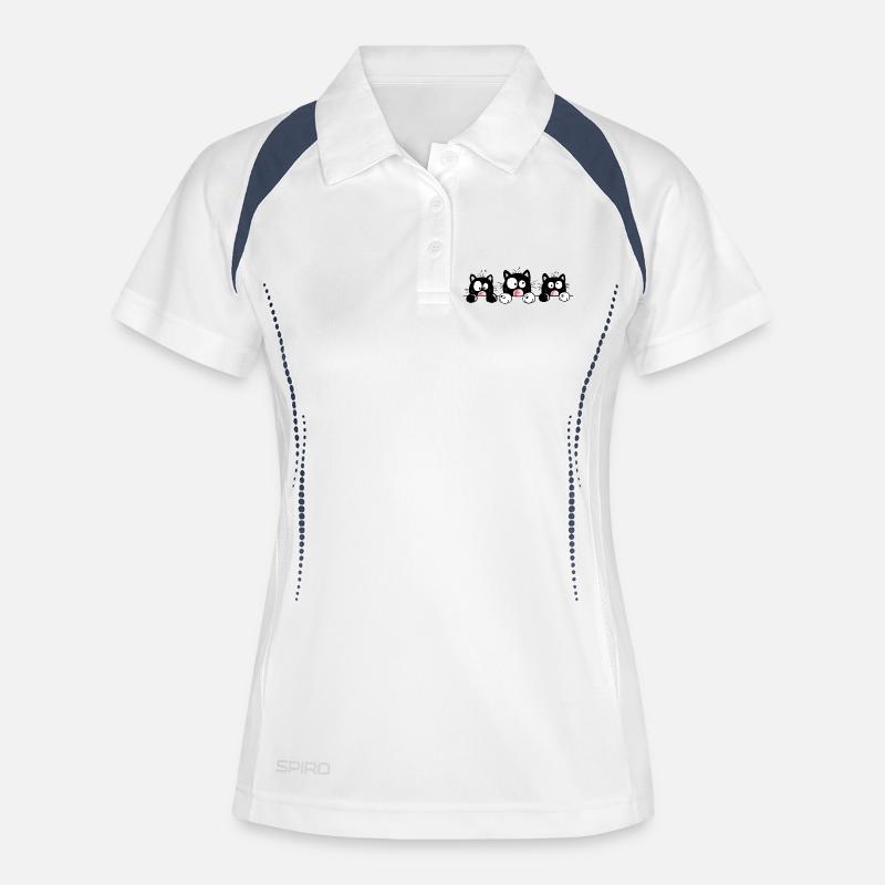 Funny Cats - Women's Polo breathable - white/navy