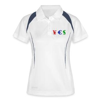 Yen Euro Dollar - YES - Polo respirant Femme - blanc/marine - Devant