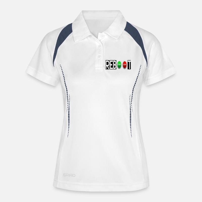 REBOOT - Women's Polo breathable - white/navy