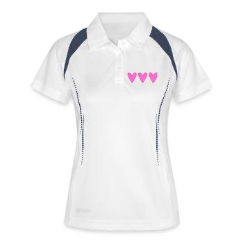 MAMAN. FÊTE DES MÈRES. BONNE FÊTE MAMAN. JE T'AIME - Polo respirant Femme - blanc/marine - Devant