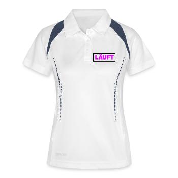 Läuft - Frauen Polo atmungsaktiv - Weiß/Navy - Vorne