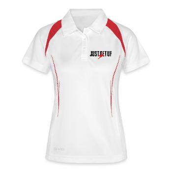 Crimson Dunk Silhouette - Frauen Polo atmungsaktiv - Weiß/Navy - Vorne