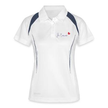 VALENTINSTAG. Junggesellinnenabschied. ICH LIEBE DICH. ICH LIEBE DICH. LIEBE - Frauen Polo atmungsaktiv - Weiß/Navy - Vorne