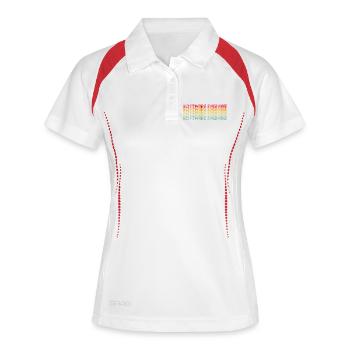 Motivation colorée pour le codage - Polo respirant Femme - blanc/marine - Devant