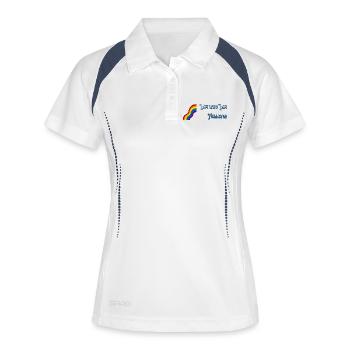 Ich bin, was ich bin - Frauen Polo atmungsaktiv - Weiß/Navy - Vorne