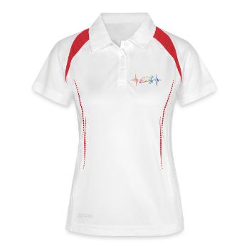Living sea turtle with heartbeat motif - Women's Polo breathable - white/navy - Front