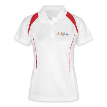 Colorful heartbeat with dog paw - Women's Polo breathable - white/navy - Front