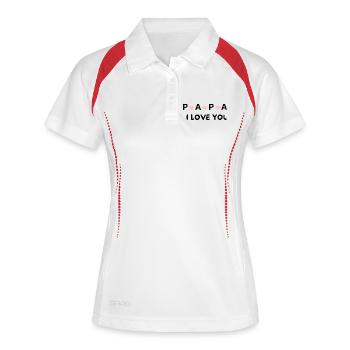 Papa, je t’aime – Cadeau pour le meilleur papa - Polo respirant Femme - blanc/marine - Devant