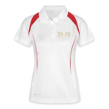 Légende avec la bannière des ailes d’ange doré - Polo respirant Femme - blanc/marine - Devant