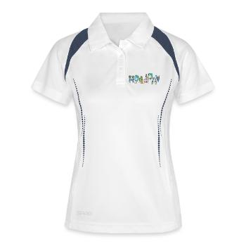 Holiday  - Frauen Polo atmungsaktiv - Weiß/Navy - Vorne