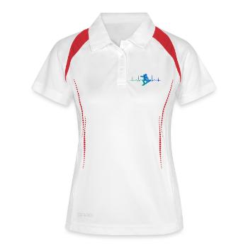Kompaktes Snowboard Design für Snowboard - Frauen Polo atmungsaktiv - Weiß/Navy - Vorne