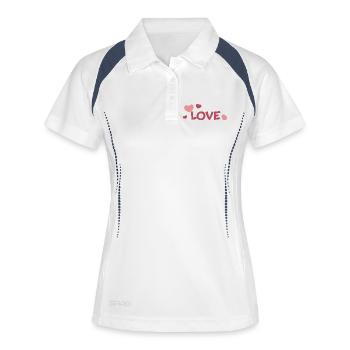 LOVE and Pastel Hearts Fancy Drawing - Women's Polo breathable - white/navy - Front