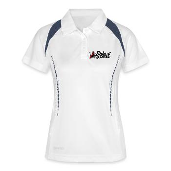 possible. Tout est possible. - Polo respirant Femme - blanc/marine - Devant