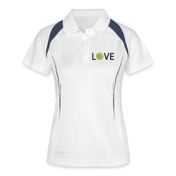Tennis-Liebhaber - Frauen Polo atmungsaktiv - Weiß/Navy - Vorne