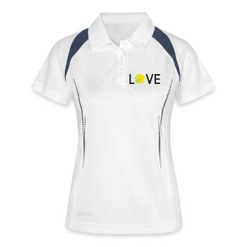 Amateur de tennis - Polo respirant Femme - blanc/marine - Devant