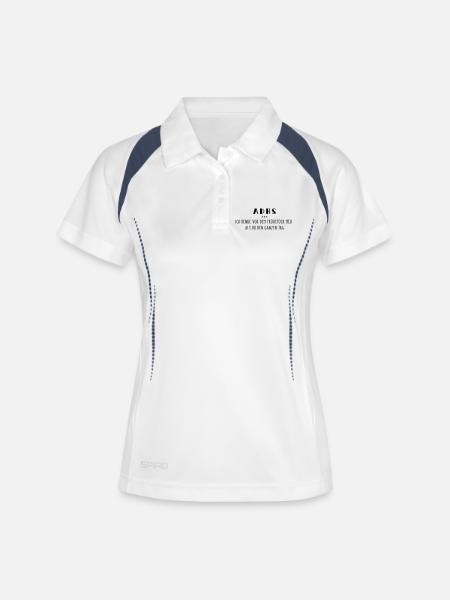 ADHS – Spruch - Frauen Polo atmungsaktiv - Weiß/Navy