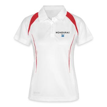 Drapeau du Honduras, design minimaliste élégant - Polo respirant Femme - blanc/marine - Devant