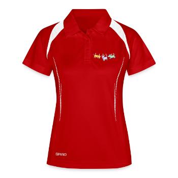 T-shirt pour chien, idée cadeau drôle de corde à linge - Polo respirant Femme - rouge/blanc - Devant