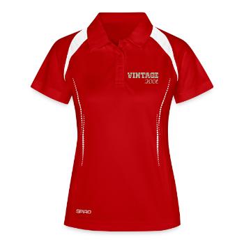 20 Jahre 2006 Vintage Retro-Geburtstagsgeschenk - Frauen Polo atmungsaktiv - Weiß/Navy - Vorne