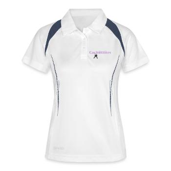 Cachottière Clés et Mystère - Polo respirant Femme - blanc/marine - Devant