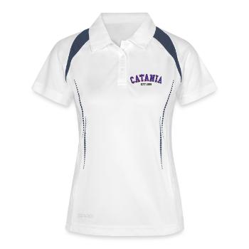 Catania gegründet 1996 - Frauen Polo atmungsaktiv - Weiß/Navy - Vorne