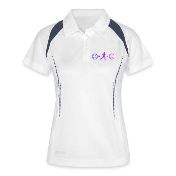 Idée cadeau pour une course à pied - Polo respirant Femme - blanc/marine - Devant
