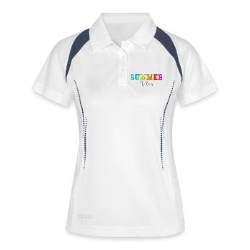 Ambiance estivale - Polo respirant Femme - blanc/marine - Devant