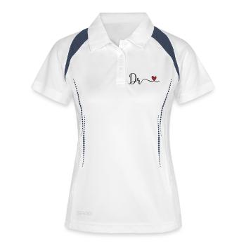 Dr - Women's Polo breathable - white/navy - Front