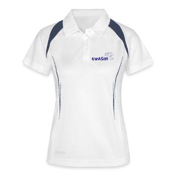 Logo du croissant KWASOH Imprimé - Polo respirant Femme - blanc/marine - Devant
