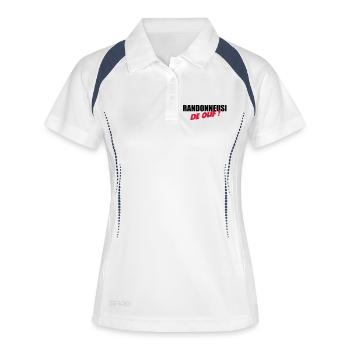 Randonneuse de ouf ! - Polo respirant Femme - blanc/marine - Devant
