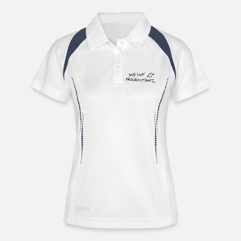 still lovin procrastination black - Women's Polo breathable - white/navy