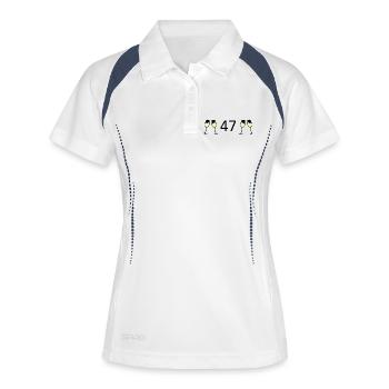 47e anniversaire 47 ans 47 ans numéro 47 - Polo respirant Femme - blanc/marine - Devant