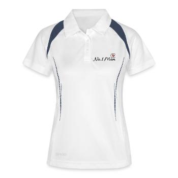 No.1 Mum Heart Cursive Font - Women's Polo breathable - white/navy - Front