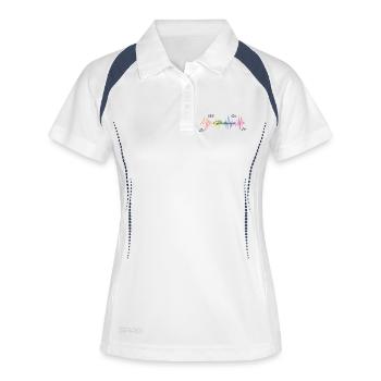Vibration - Frauen Polo atmungsaktiv - Weiß/Navy - Vorne