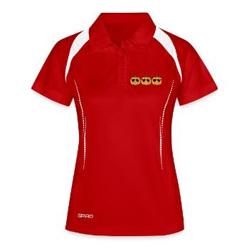 Citrouille Halloween - Polo respirant Femme - blanc/marine - Devant