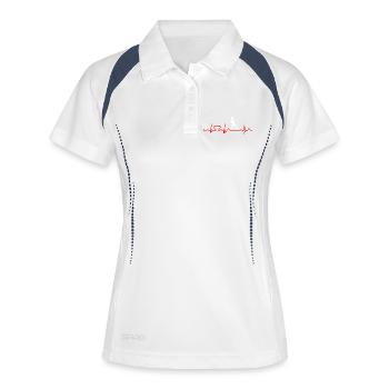 Tennis Fille Heartbeat EKG Amateur de Tennis - Polo respirant Femme - blanc/marine - Devant