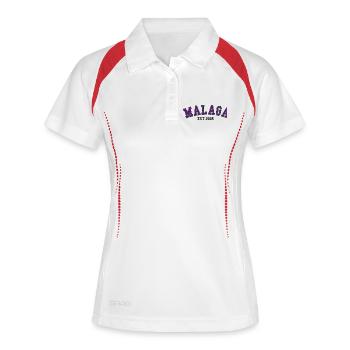 Málaga Est. 2005 - Frauen Polo atmungsaktiv - Weiß/Navy - Vorne