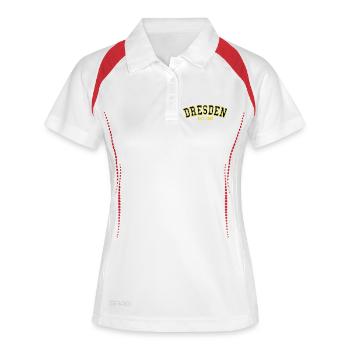 Dresden Est. 1985 - Frauen Polo atmungsaktiv - Weiß/Navy - Vorne