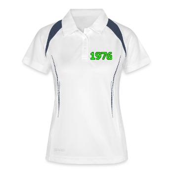 Nerd 1976 - Polo respirant Femme - blanc/marine - Devant