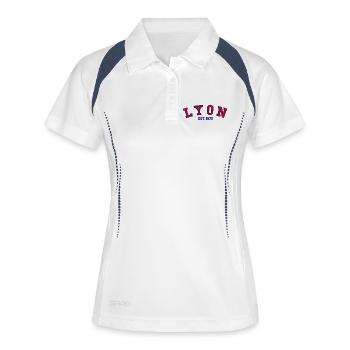 Lyon Est. 1975 - Frauen Polo atmungsaktiv - Weiß/Navy - Vorne