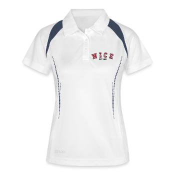 Nizza, gegründet 1985 - Frauen Polo atmungsaktiv - Weiß/Navy - Vorne
