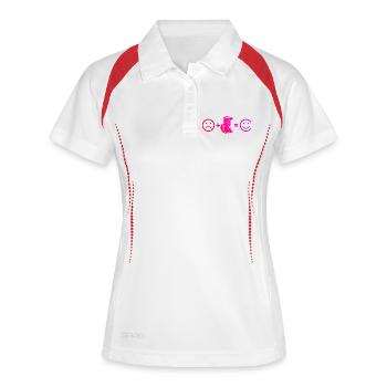 Motif motocross avec valeur de reconnaissance - Polo respirant Femme - blanc/marine - Devant