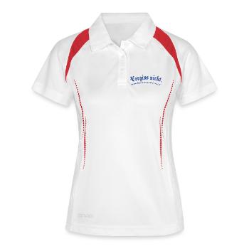 Vergiss Nicht Blau Gothic - Frauen Polo atmungsaktiv - Weiß/Navy - Vorne